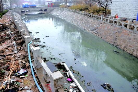 山东滨州秦台河多次治理改造仍然臭气冲天