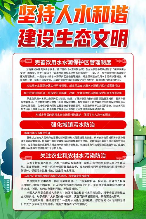 炫彩水污染防治法知识宣传海报